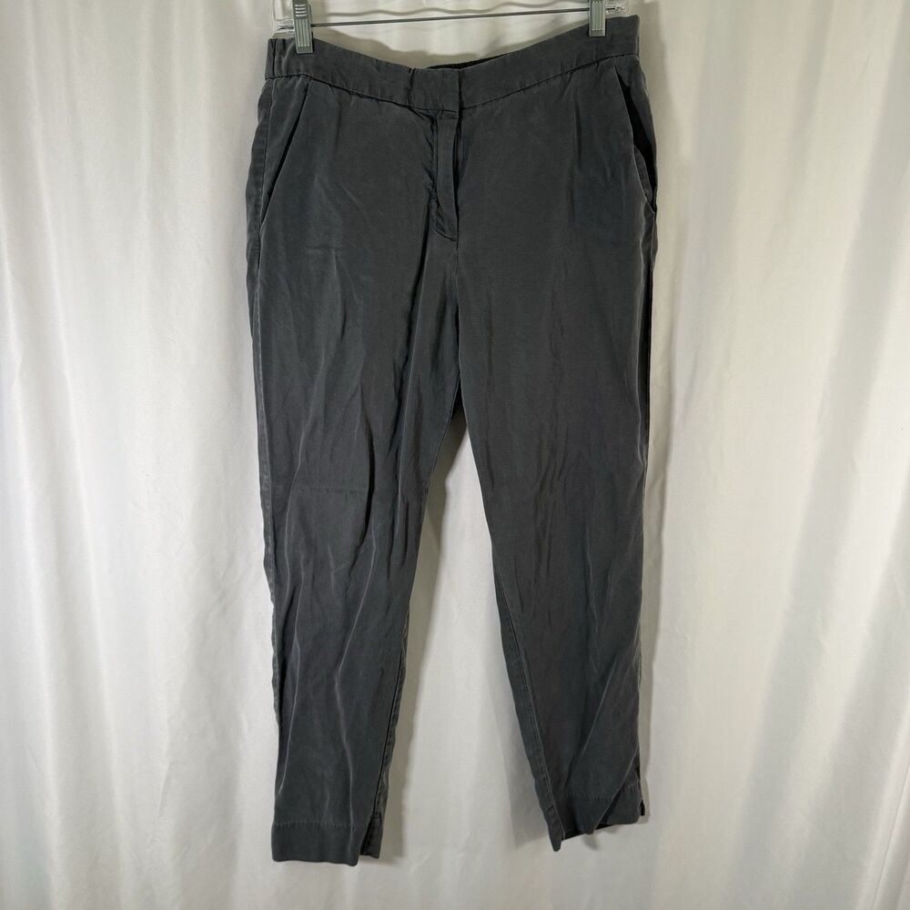 Gap Pants Women's 6 Grey 100% Lyocell Tencel Elastic Waist Button Zip Pockets